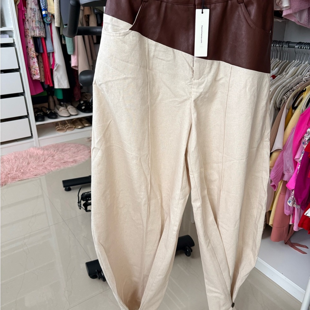 Commense Brown and Cream Trousers